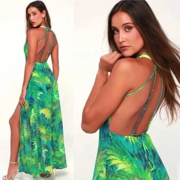 Lulus Tropic of Discussion Green Tropical Print Maxi Dress - 29835 - Picture 2 of 16